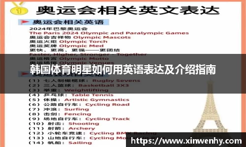 韩国体育明星如何用英语表达及介绍指南
