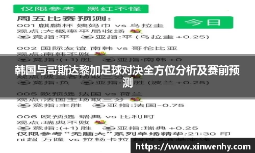 韩国与哥斯达黎加足球对决全方位分析及赛前预测