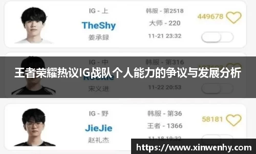 王者荣耀热议IG战队个人能力的争议与发展分析